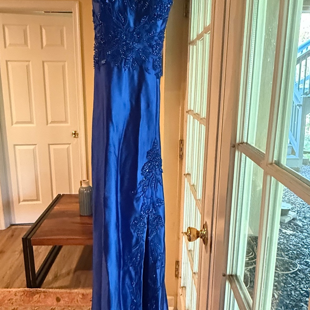 Blue Prom dress with Beaded Details